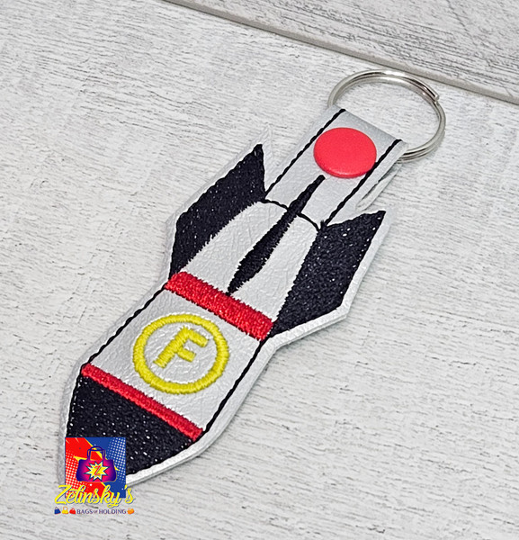F Bomb Embroidered Snap Tab Keychain