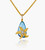 blue stone with diamond and gold pendent