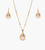 gold pendent with earrings