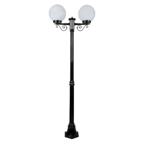 GT-569 Siena Twin 25cm Spheres Medium Post - Powder Coated Finish / E27 - Black