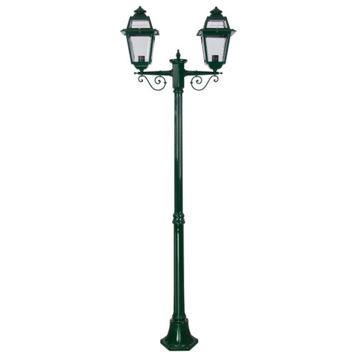 GT-277 Avignon Twin Head Medium Post Light - Powder Coated Finish / B22 - Green