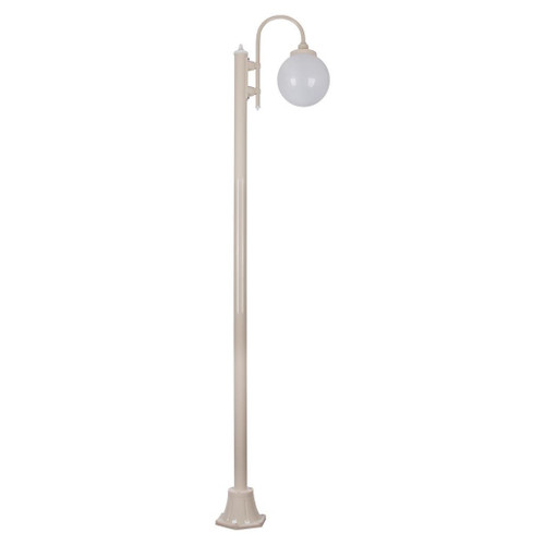 GT-1001 Lisbon Single Sphere Curved Arm Plain Post - Powder Coated Finish / E27 - Beige