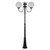 GT-621 Lisbon Twin 30cm Spheres Curved Arms Tall Post Light - Powder Coated Finish / E27 - Black