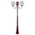 GT-621 Lisbon Twin 30cm Spheres Curved Arms Tall Post Light - Powder Coated Finish / E27 - Burgundy