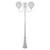 GT-621 Lisbon Twin 30cm Spheres Curved Arms Tall Post Light - Powder Coated Finish / E27 - White