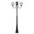 GT-620 Lisbon Twin 25cm Sphere Curved Arms Tall Post Light - Powder Coated Finish / E27 - Black