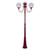 GT-620 Lisbon Twin 25cm Sphere Curved Arms Tall Post Light - Powder Coated Finish / E27 - Burgundy