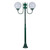 GT-615 Lisbon Twin 30cm Sphere Curved Arms Medium Post Light - Powder Coated Finish / E27 - Green