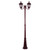 GT-1077 Chester Twin Head Curved Arm Tall Post Light - Powder Coated Finish / B22 - Burgundy