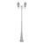 GT-1044 Vienna Twin Head Curved Arms Tall Post - Powder Coated Finish / B22 - White