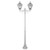 GT-427 Turin Twin Head Medium Post Light  - Powder Coated Finish / B22 - White