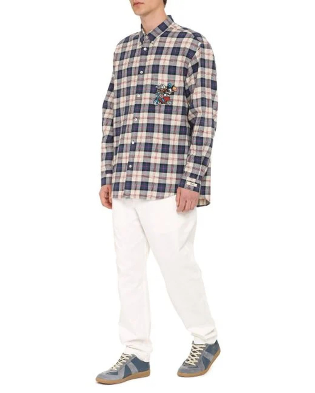 Gucci x Disney Donald Duck Monogram Silk Shirt Beige