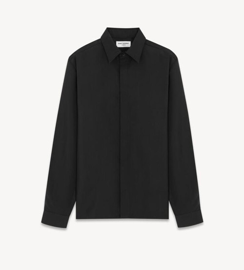 SS24 Saint Laurent Shirt in Faille Noir