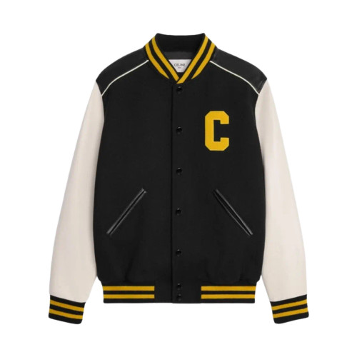 Celine Classic Teddy Jacket in Noir/Jaune