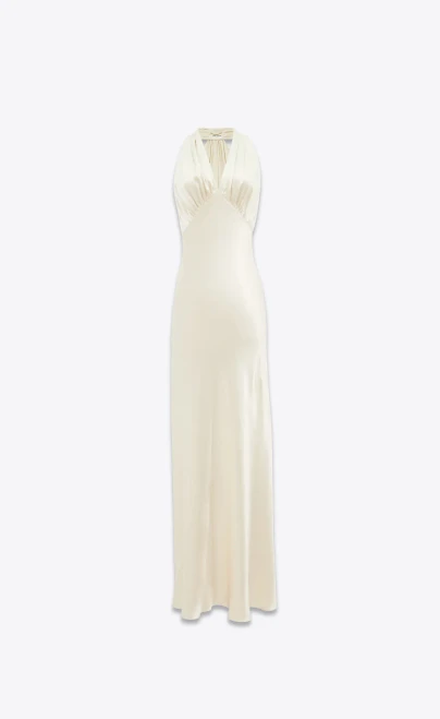 FW22 Saint Laurent Halter Dress in Satin