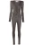 FW22 Saint Laurent V-neck Catsuit in Wool Jersey in Grey