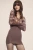 Pre FW24 Saint Laurent Dress In Ladder Knit Jersey in Grey/Taupe