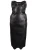 Resort 22' Saint Laurent Strapless Dress In Lacquered in Black