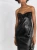 Resort 22' Saint Laurent Strapless Dress In Lacquered in Black