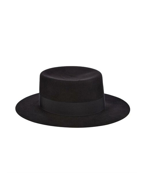 Saint Laurent Flat Top Hat in Rabbit Felt