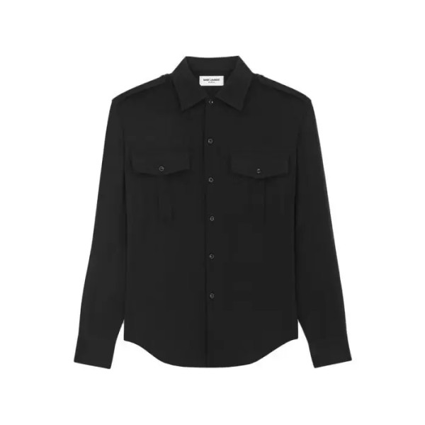 Saint Laurent Semi-Sheer Shirt in Silk Georgette