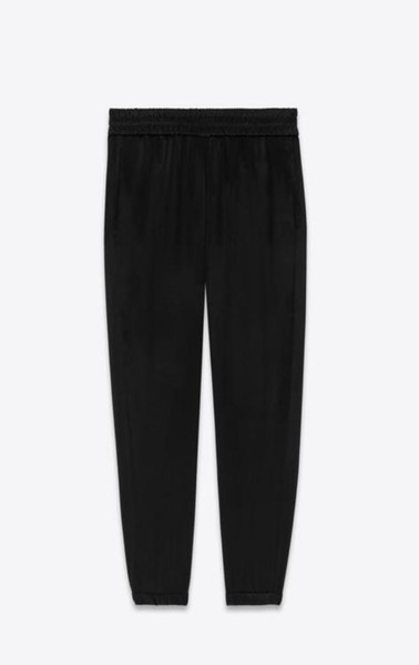 FW22 Saint Laurent Slim Fit Sweatpants in Crepe Satin