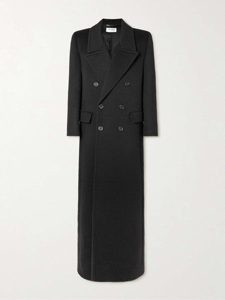 FW23 Saint Laurent Floor Black Wool Coat
