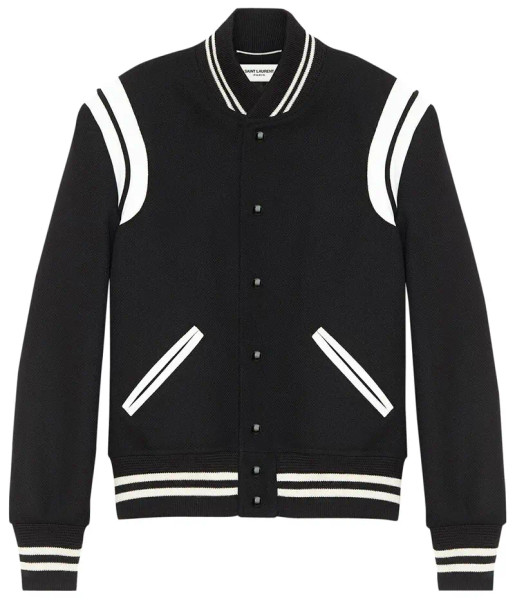Saint Laurent Classic Teddy Jacket in Wool and Leather