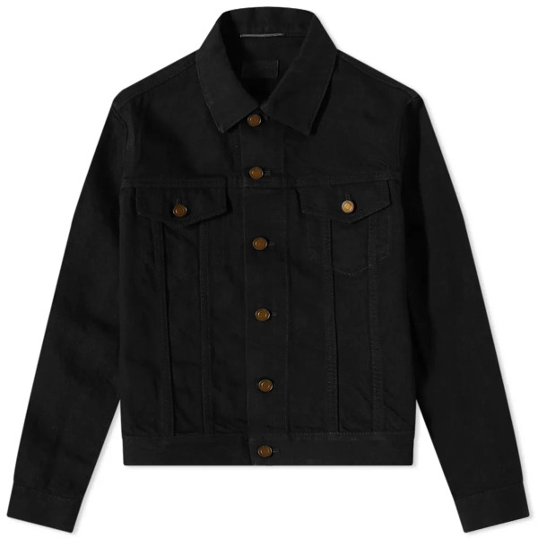 SS21 Saint Laurent Fitted Jacket in Worn Black Denim