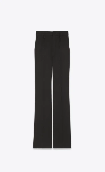 FW22 Saint Laurent High-Waisted Pants in Wool Twill Black