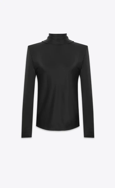 FW23 Saint Laurent Cowl Back Blouse in silk satin
