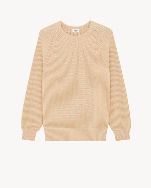 SS26 Saint Laurent Sweater in Ribbed Cotton Knit