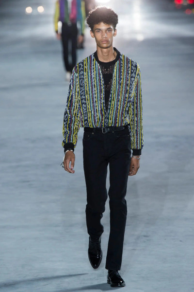 Saint Laurent Runway Beaded Ikat Bomber