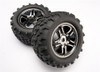 Traxxas Maxx Tires 6.3"/Split Spoke Black Chrome Wheels (assembled, glued, fits E-Maxx Brushless), 4983A