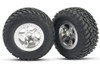 Traxxas SCT Tires and 2.2" Satin Chrome Wheels Rear, 5873