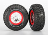 Traxxas BFGoodrich S1 Ultra-Soft Mud-Terrain Tires and SCT Split-Spoke Red Beadlock Wheels Assembled, 5975R