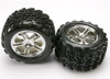 Traxxas Talon Tires/Split Spoke Chrome Wheels/Foam Inserts (assembled, glued, fits Maxx/Revo series), 5174