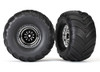 Traxxas Terra Groove Tires and Chrome Wheels (nitro rear/electric front), 3665X