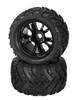 DHK Tires on Black Wheels for Zombie 8e 1/8 Electric Truck, 8384-001, DHK8384-001