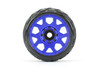 Jetko 1/8 SGT 3.8" EX King Cobra Tires Mounted on Metal Blue Claw Rims (Medium Soft/Belted/17mm/0 Offset)