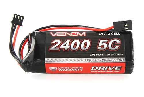 Venom 2400mAh 7.4V 2S LiPo RX Flat Pack (15000)