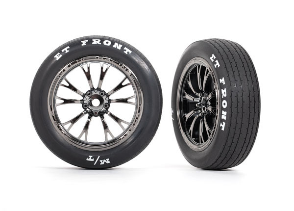 Traxxas Front Weld Black Chrome Wheels 