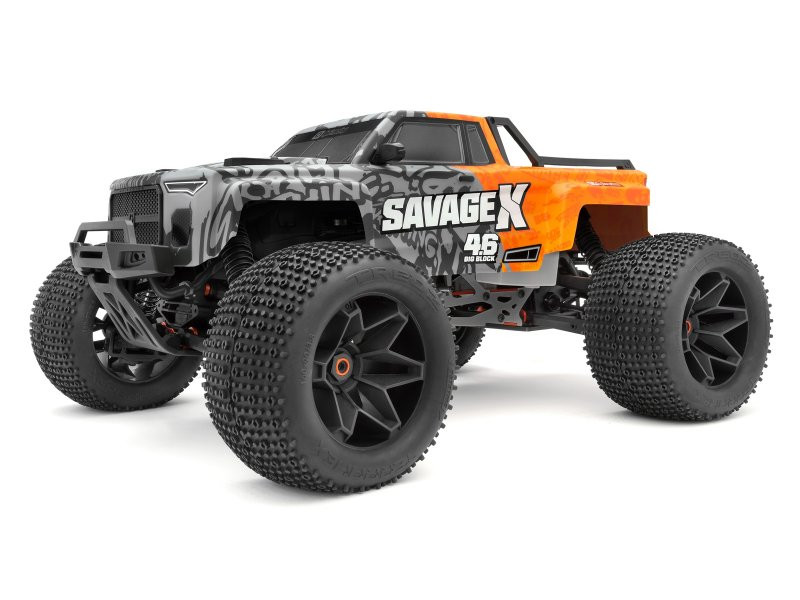 hpi109883ナイトロGT-3トラックペイントボディSAVAGEサベージ HPI GT-6 Sportcab Painted Truck Body (Grey/Orange) for Savage X