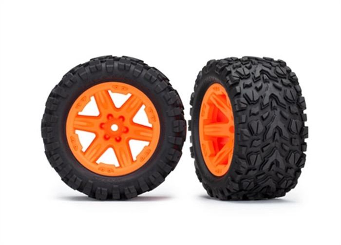 Traxxas Talon Extreme Tires on 2.8" RXT Orange Wheels for Rustler 4X4, 6773A