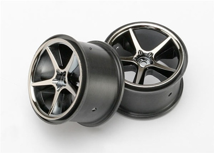 Traxxas Wheels, Gemini Black Chrome (2), 7172A