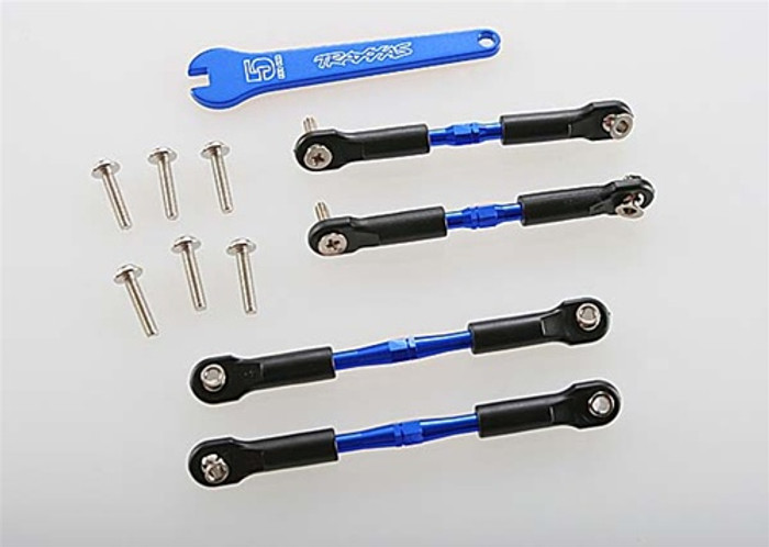 Traxxas Blue Aluminum Turnbuckles Camber Links, front 39mm, rear 49mm, 3741A