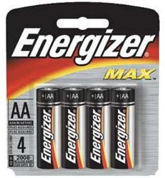 Energizer Max "AA" Alkaline Battery 4-Pack