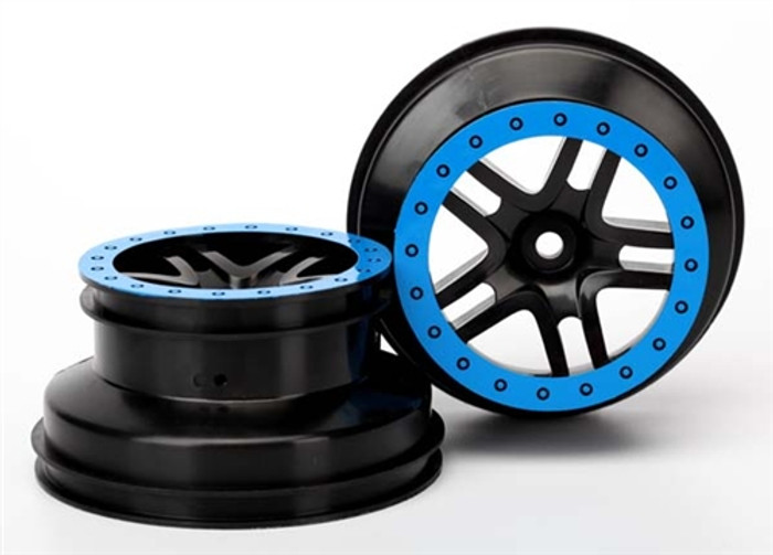 Traxxas Split-Spoke SCT Blue Beadlock Dual Profile Wheels (2.2'' outer 3.0'' inner) (4WD Front/Rear, 2WD Rear), 5884A