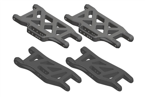 Team Corally Front/Rear Suspension Arm Set - 1/10 Mammoth, Moxoo, Triton, C-00250-022, CORC-00250-022