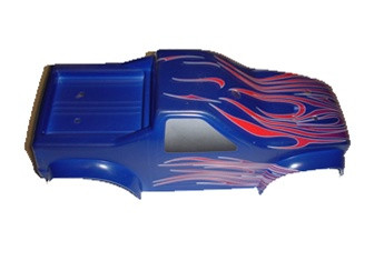 No Window Stickers Included. Only Flame Design on Blue Body.